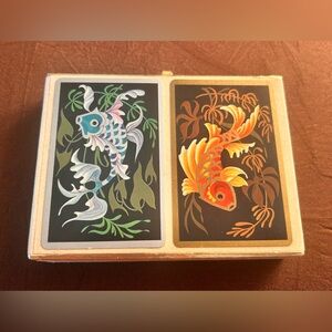 Vintage Congress Playing Cards- Double Set Koi Fish Illustration